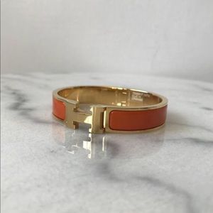 Hermes Orange Clic H Bracelet